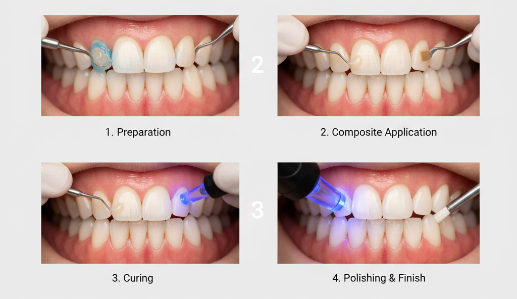 مراحل کامپوزیت دندان